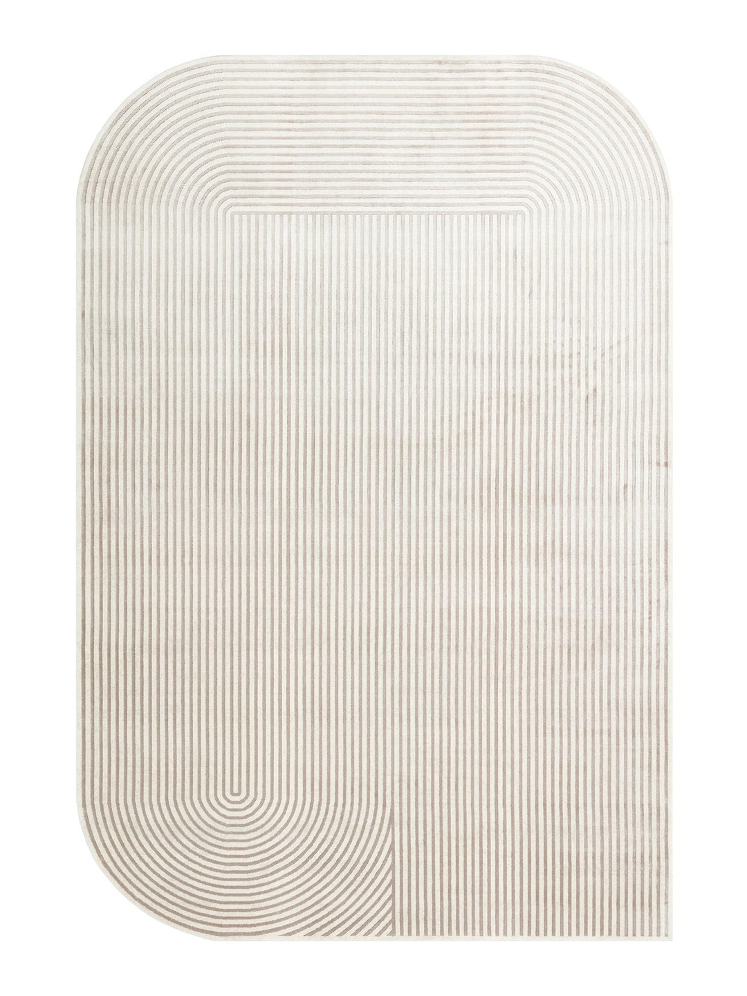 Monza Geometrik Desenli Yüksek Kalite Sık Dokuma Parlak Modern Salon Halısı 03 CREAM GREY - Carpetdocia