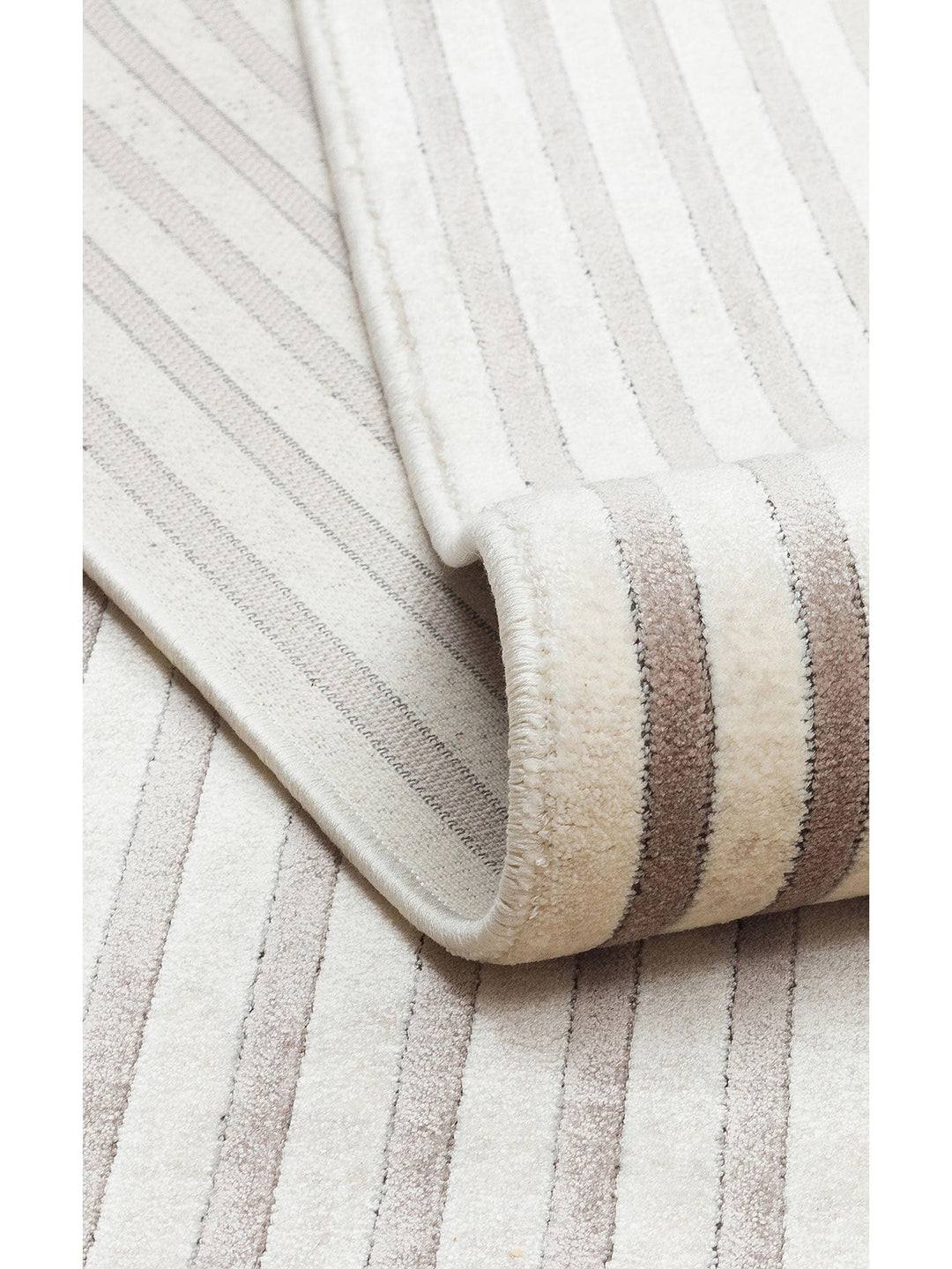 Monza Geometrik Desenli Yüksek Kalite Sık Dokuma Parlak Modern Salon Halısı 03 CREAM GREY - Carpetdocia