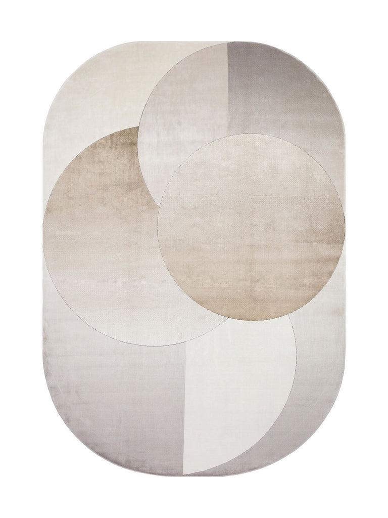 Monza Geometric Patterned High Quality Tight Woven Bright Modern Living Room Carpet 06 CREAM GOLD