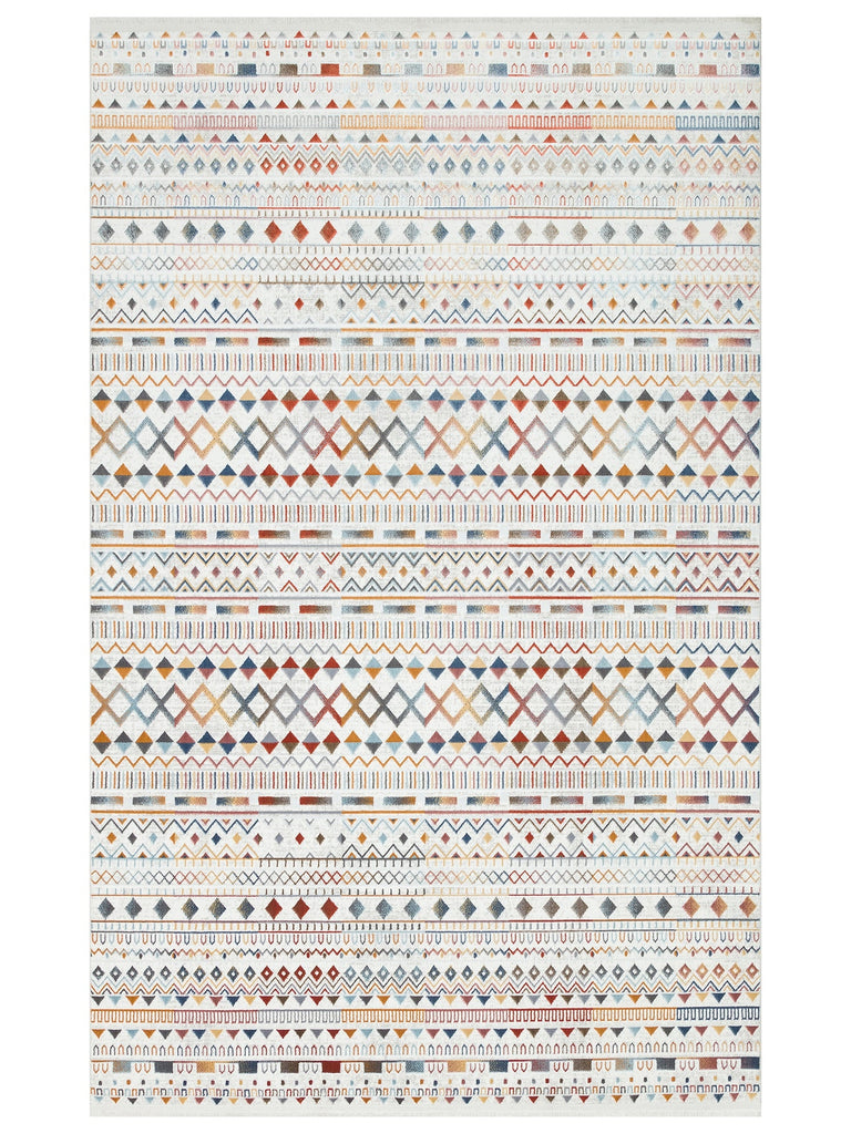Smooth Washable Non-Slip Shiny Living Room Hallway Thin Woven Modern Carpet 111 MULTY XW