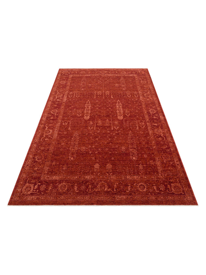 Tabriz Series Vintage Patterned Modern Soft Textured Carpet 03 RED
