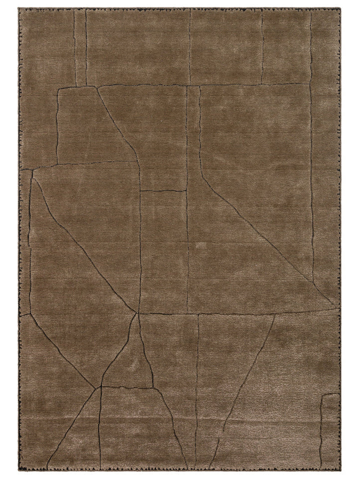 Dakar Serie Woll-, Rayon- und Polyester-Mischung handgeknüpfter Teppich TAUPE