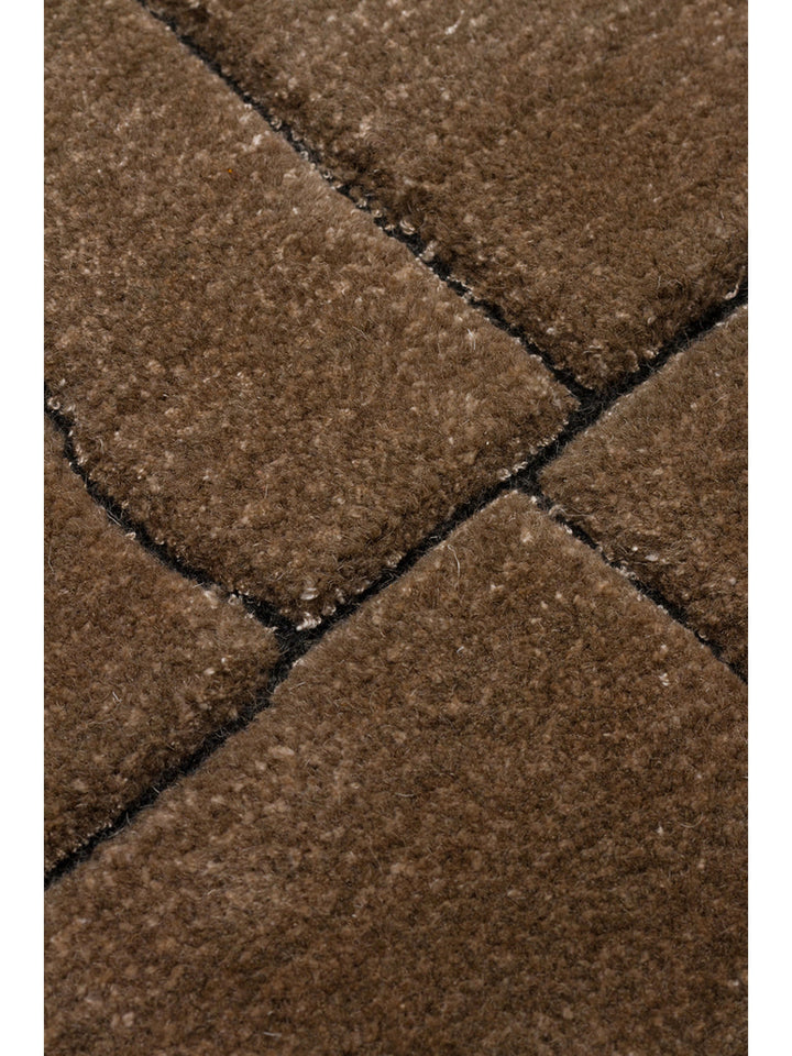 Dakar Serie Woll-, Rayon- und Polyester-Mischung handgeknüpfter Teppich TAUPE