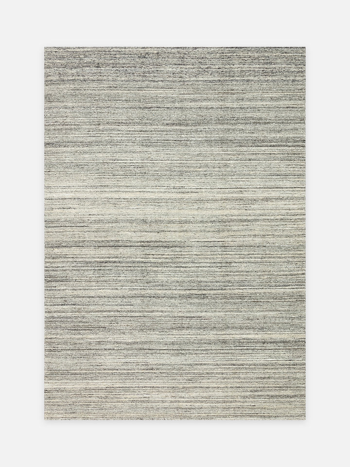 Helsinki Serisi %100 Naturel Yün ve Viskon El Dokuma Modern İskandinav Salon Oturma Odası Halı GREY - Carpetdocia - kusbakisi