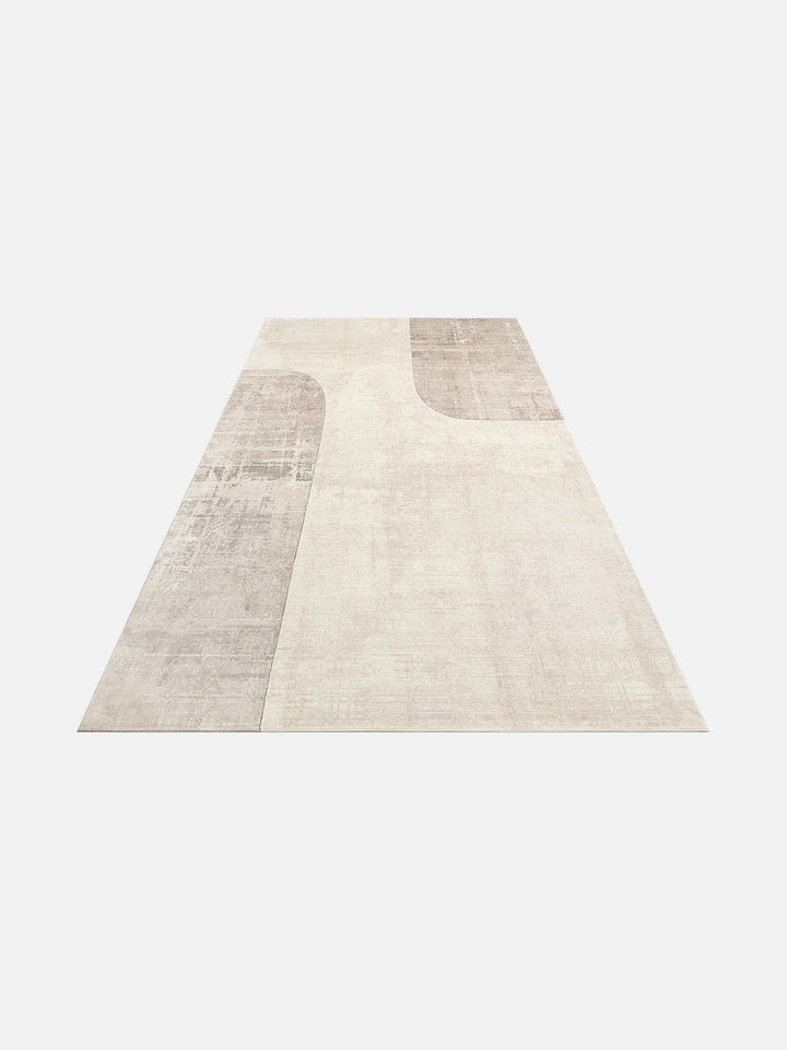 Monza Geometrik Desenli Yüksek Kalite Sık Dokuma Parlak Modern Salon Halısı 01 CREAM GREY - Carpetdocia