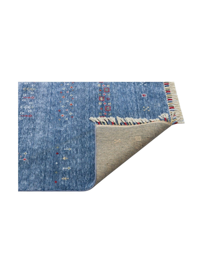 Oushak Carnaval Tappeto Moderno Uşak in TENCEL™ realizzato a mano, 100% naturale, facile da pulire, 06 BLUE