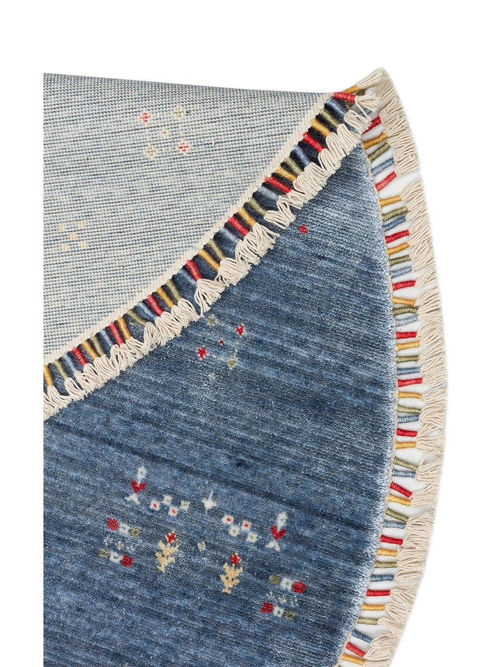 Oushak Carnaval Tappeto Moderno Uşak in TENCEL™ realizzato a mano, 100% naturale, facile da pulire, 06 BLUE Q