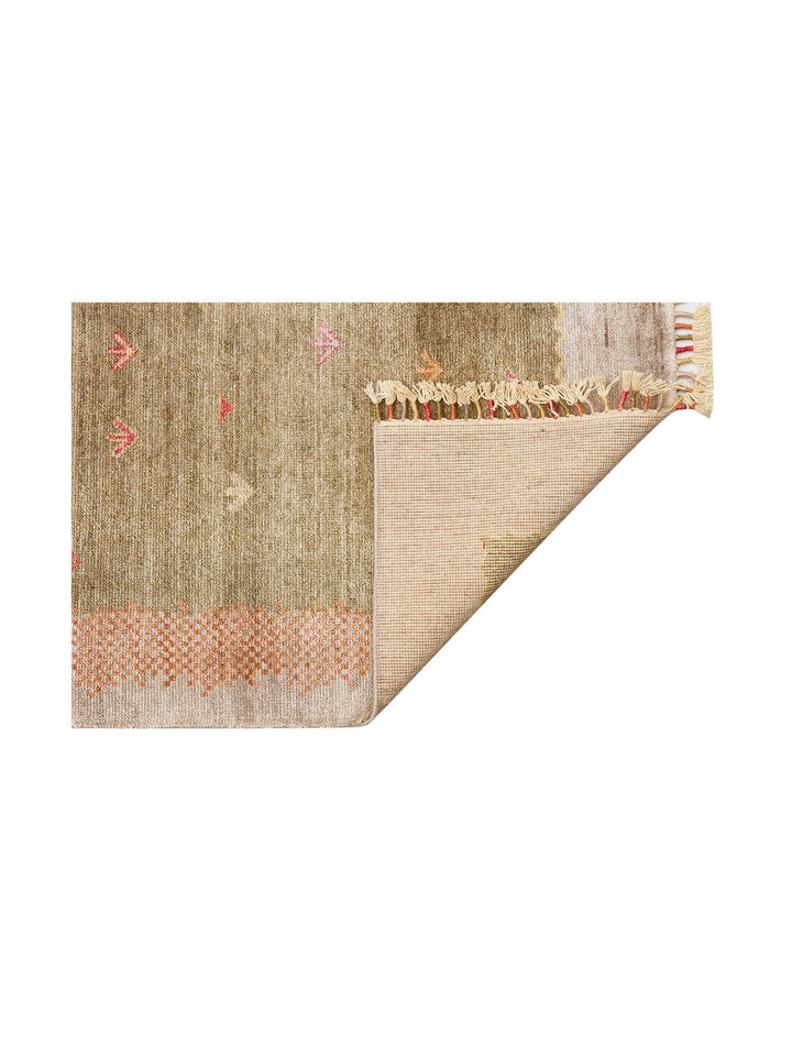 Oushak Carnaval Tappeto Moderno Uşak in TENCEL™ realizzato a mano, 100% naturale, facile da pulire, 07 BEIGE AUTUMN
