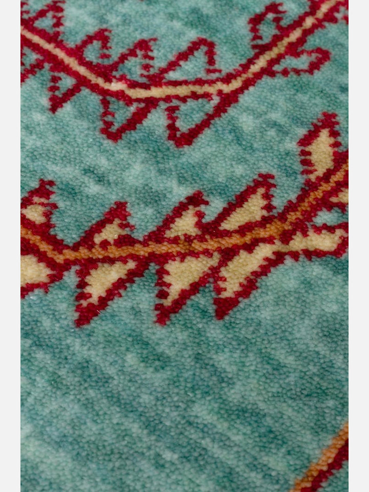 Oushak Carnaval %100 Naturel Kolay Temizlenir El Emeğiyle Üretilen TENCEL™ Modern Uşak Halısı 22 TURQUOISE - Carpetdocia
