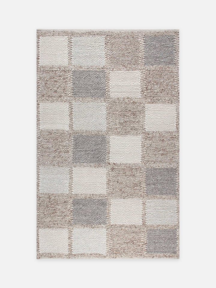 Woolstar %100 Naturel Kazak Desenli Salon Oturma Odası Koridor Antre El Dokuma Örgü Halı MARJORY NAT - Carpetdocia - kusbakisi