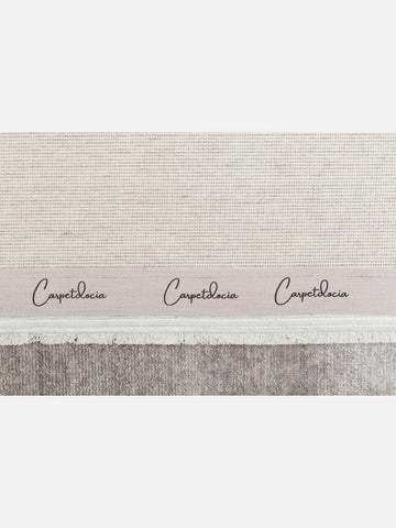 Victoria %100 TENCEL™ Lyocell El Emeği ile Üretilen Halı SILVER MIST Carpetdocia kenar şeridi detayı