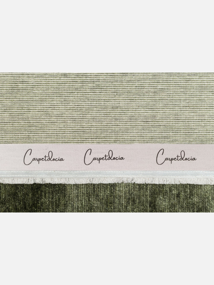Victoria %100 TENCEL™ Lyocell El Emeği ile Üretilen Halı FOREST MOSS Carpetdocia kenar şeridi detayı