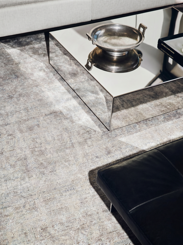 Tapis Uşak TENCEL™ Çırağan 100 % naturel, scintillant, fabriqué à la main sur métiers spéciaux 1ANTBZ