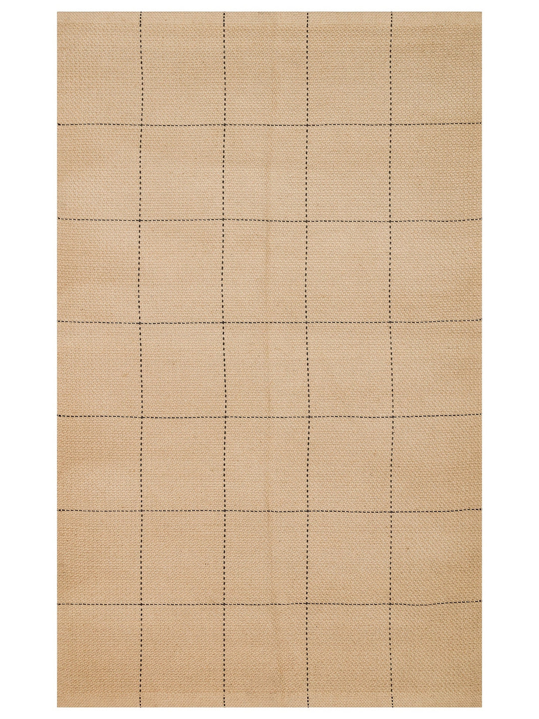 Agra %100 Naturel Jüt ve Pamuk Çift Taraflı Oturma Odası Koridor Mutfak Balkon Modern Kilim 01BLK - Carpetdocia