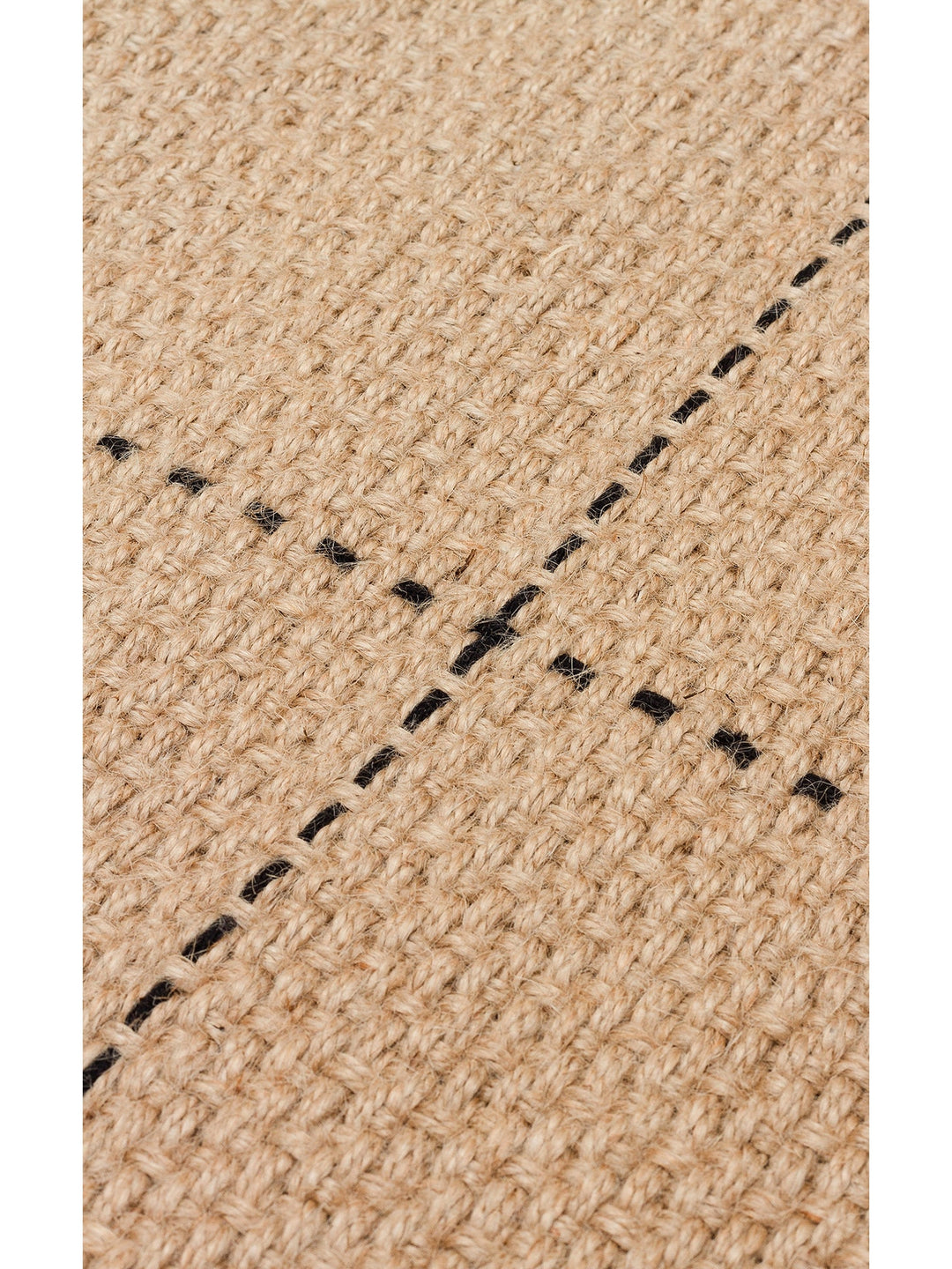 Agra %100 Naturel Jüt ve Pamuk Çift Taraflı Oturma Odası Koridor Mutfak Balkon Modern Kilim 01BLK - Carpetdocia