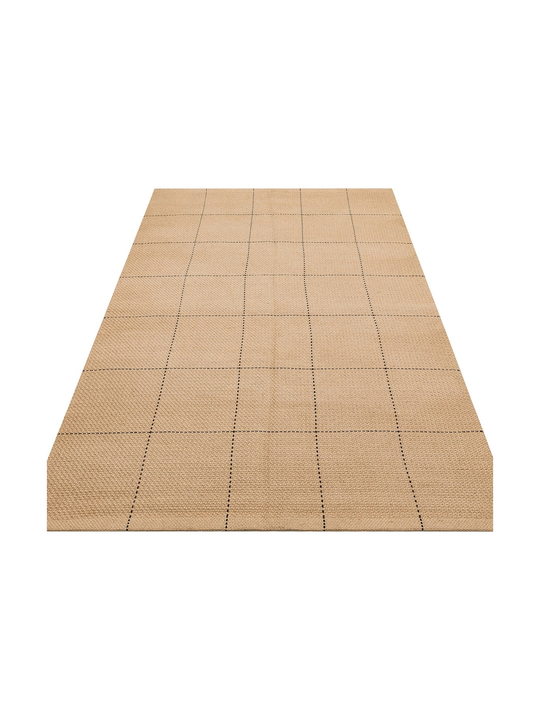 Agra %100 Naturel Jüt ve Pamuk Çift Taraflı Oturma Odası Koridor Mutfak Balkon Modern Kilim 01BLK - Carpetdocia