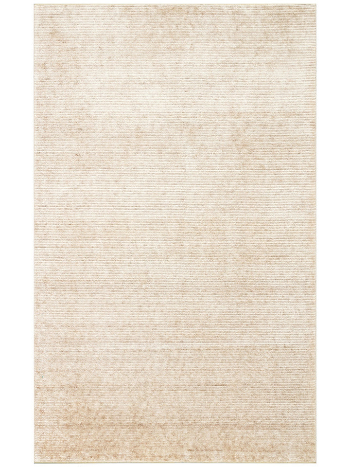 Brasilia Tensel El Emeğiyle Üretilen Modern Sade Şık Özel Kara Tezgah Halısı PLAIN BEIGE - Carpetdocia