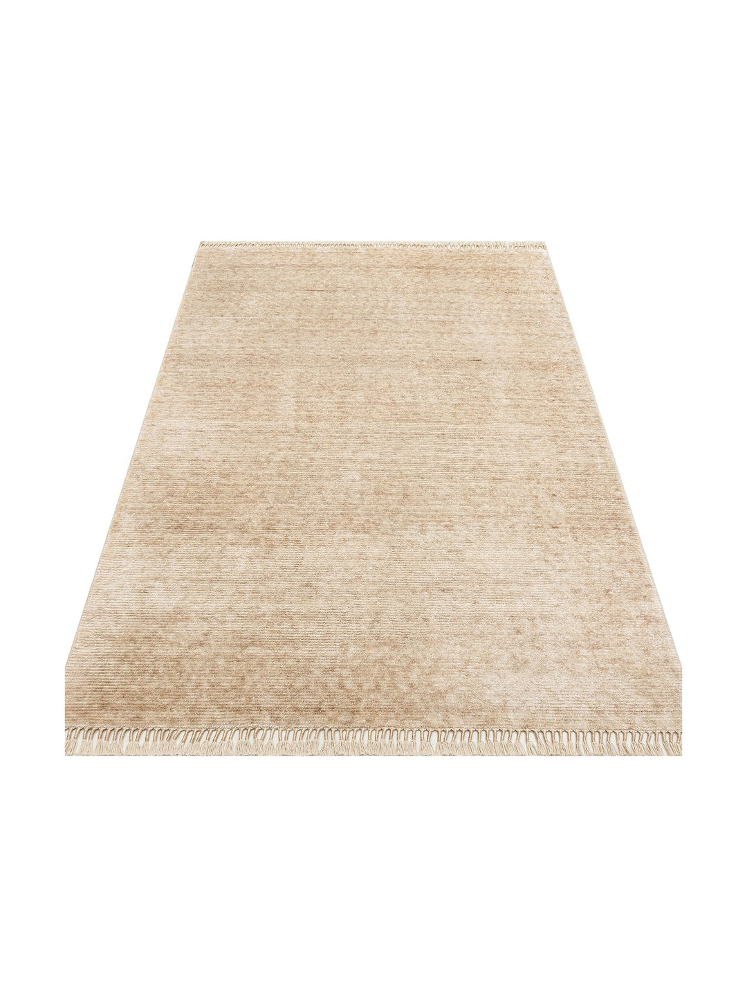 Brasilia Tensel El Emeğiyle Üretilen Modern Sade Şık Özel Kara Tezgah Halısı PLAIN BEIGE - Carpetdocia