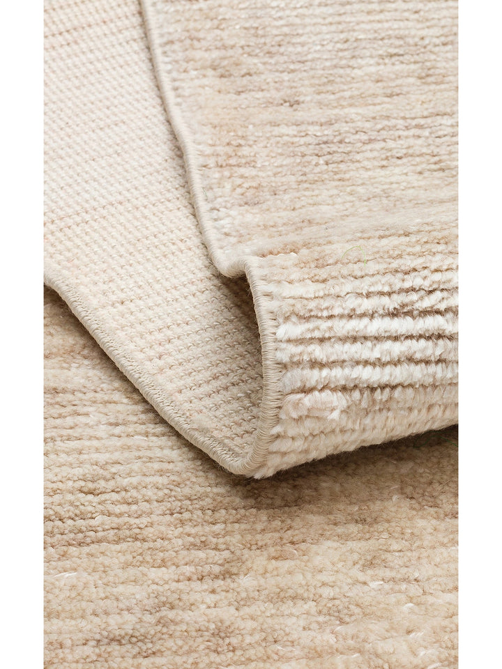 Brasilia Tensel El Emeğiyle Üretilen Modern Sade Şık Özel Kara Tezgah Halısı PLAIN BEIGE - Carpetdocia
