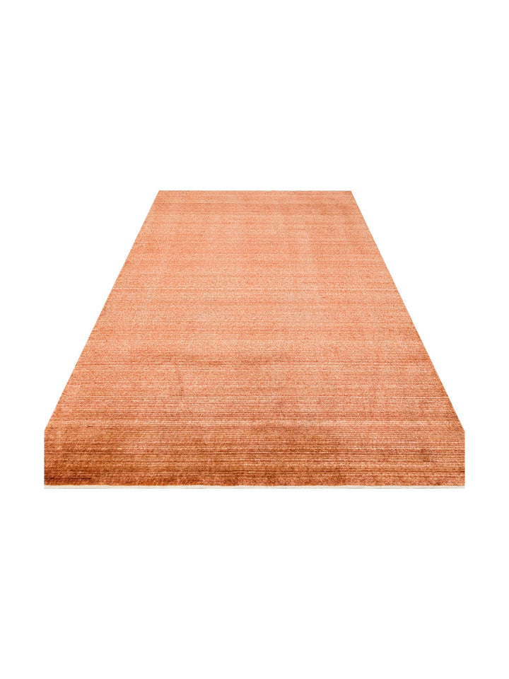 Brasilia Tensel El Emeğiyle Üretilen Modern Sade Şık Özel Kara Tezgah Halısı PLAIN TERRACOTTA - Carpetdocia