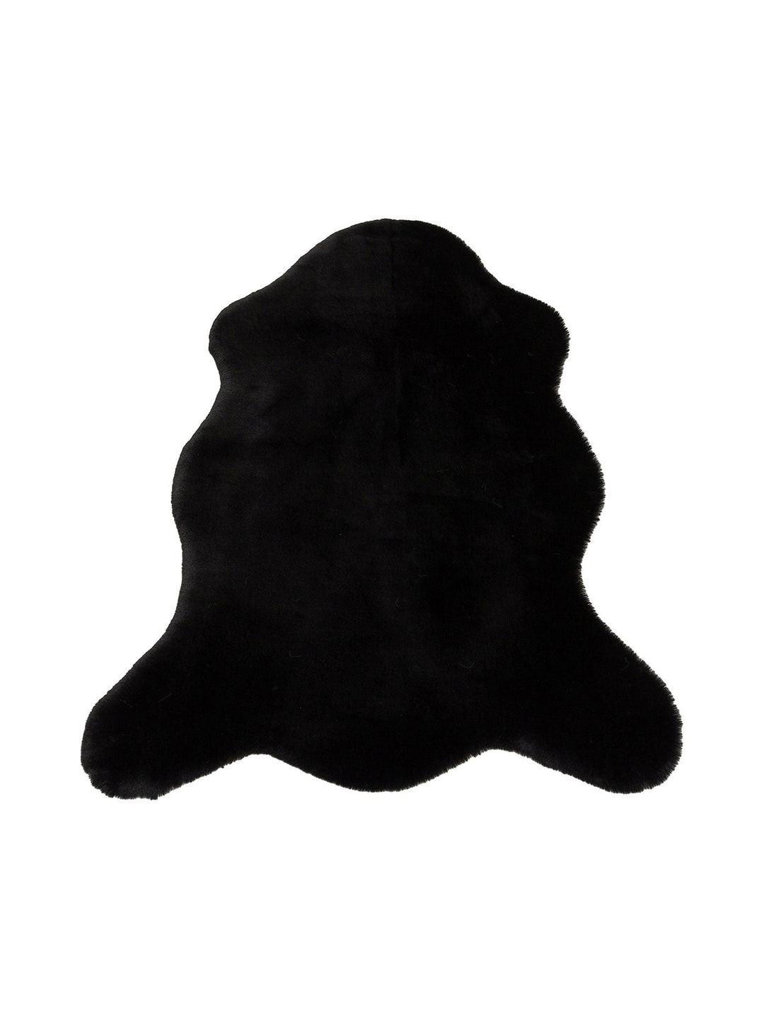 Bunny New Yumuşak Dokulu Uzun Tüylü Yıkanabilir Tavşan Postu BLACK SINGLE N - Carpetdocia