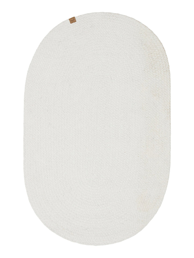 Cancun Colorful Jute Look Straw Knitted Carpet 18 WHITE