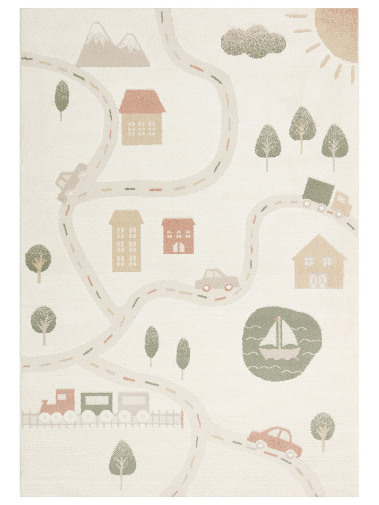Carpetdocia Kids Pastel ألوان سجادة أطفال لا تترك غبارًا 07 CREAM MULTY