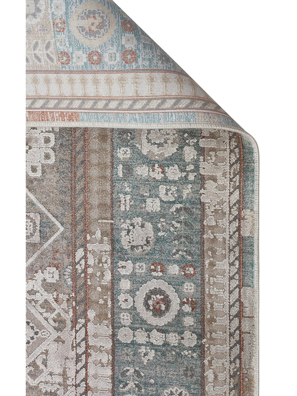 Golden Serisi %100 Naturel Yumuşak Dokulu Vintage Esintilere Sahip Sık Dokuma Salon Halısı 03 GREY - Carpetdocia