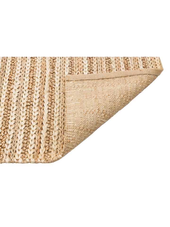 Knit Jüt Farklı Örgü Dokusuna Sahip El Dokuma Naturel Jüt Hasır Halı 1152 NATURAL XW - Carpetdocia