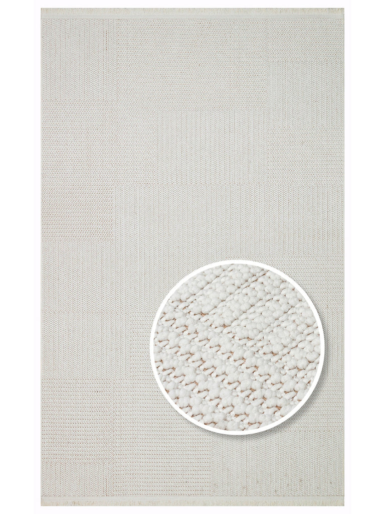 Mali Soft Touch Knitted Woven Living Room Hallway Entrance Bedroom Modern Carpet 11 WHITE