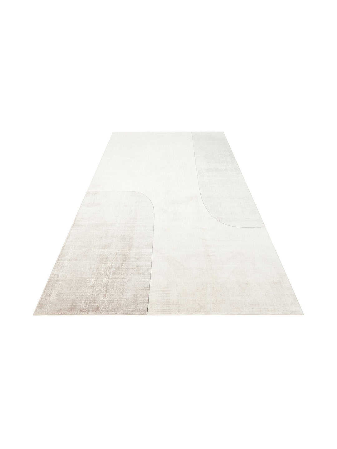 Monza Geometrik Desenli Yüksek Kalite Sık Dokuma Parlak Modern Salon Halısı 01 CREAM GREY - Carpetdocia