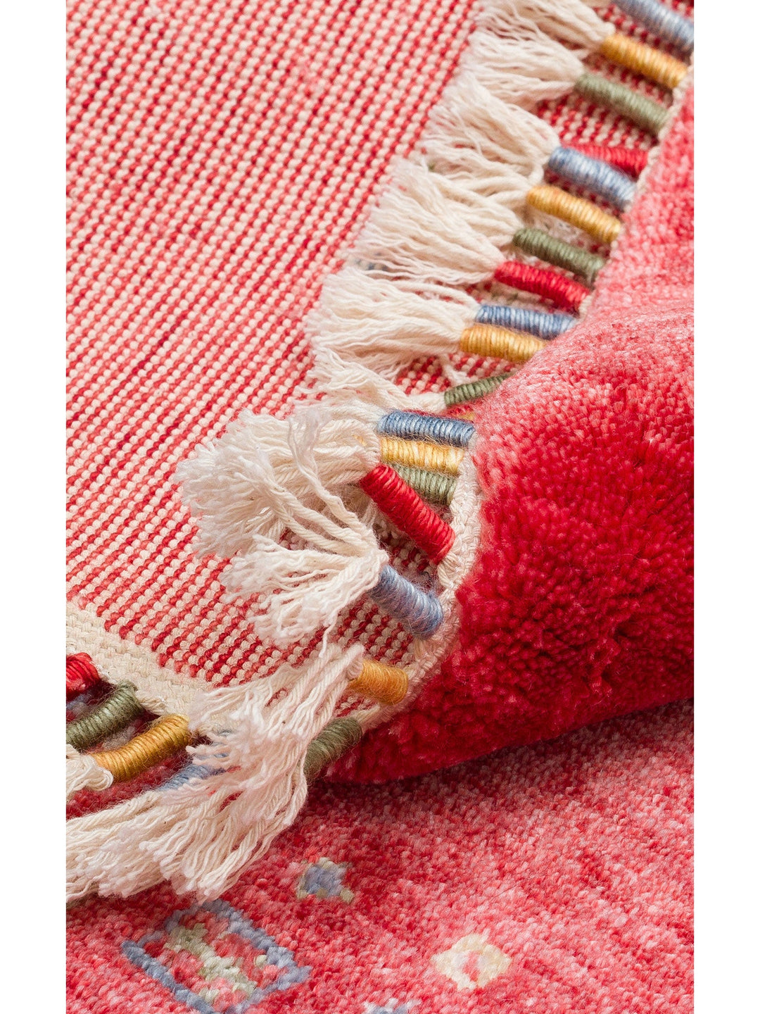Oushak Carnaval %100 Naturel Kolay Temizlenir El Emeğiyle Üretilen Yuvarlak Uşak Halısı 06 RED Q - Carpetdocia