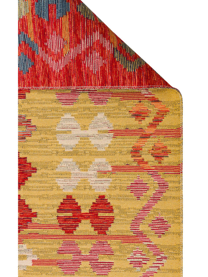 Rota Yıkanabilir, Çift Taraflı Kullanıma Uygun Yumuşak Tuşeli Otantik Kilim 03 RED - Carpetdocia