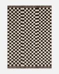 Casablanca handgefertigter Bouclé-Teppich aus 100 % Wolle ESPRESSO CHECK