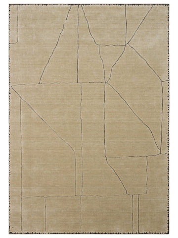 Dakar Serie Woll-, Rayon- und Polyester-Mischung handgeknüpfter Teppich BEIGE
