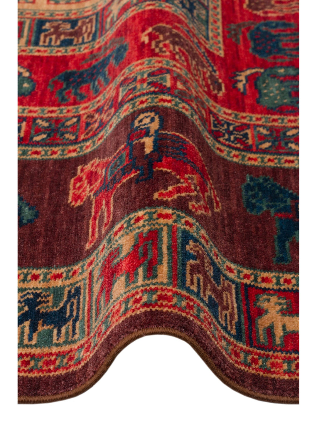 Göbeklitepe Serisi Anadolu Motiflerine Sahip %100 Yeni Zelanda Yünü ile Üretilen El Emeği Kara Tezgah Halı 08VIOLT - Carpetdocia