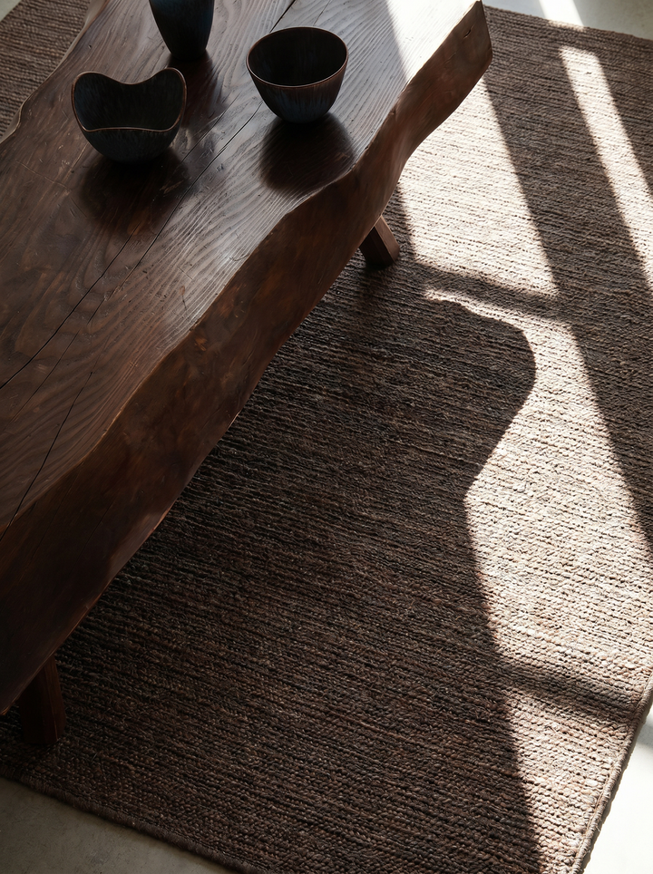 Goblen Serie Tappeto intrecciato a mano in juta 100% stile Sumak per soggiorno, salotto, camera da letto BROWN