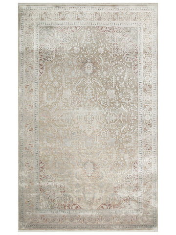 Golden Serisi %100 Naturel Yumuşak Dokulu Vintage Esintilere Sahip Sık Dokuma Salon Halısı 02 GREY - Carpetdocia