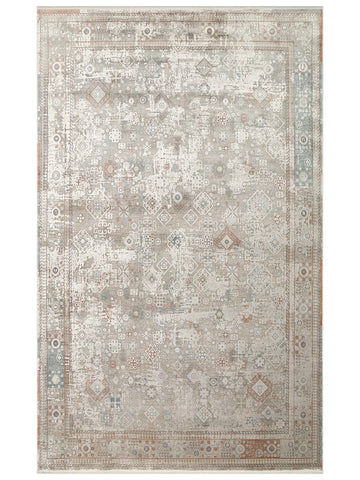 Golden Serisi %100 Naturel Yumuşak Dokulu Vintage Esintilere Sahip Sık Dokuma Salon Halısı 03 GREY - Carpetdocia