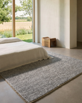 Tapis tricoté fait main pour salon, couloir, entrée à motif kazak 100 % laine naturelle Woolstar GREY