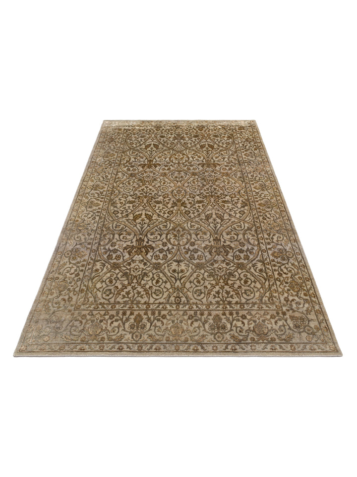 El dokuma Hindistan Jaipur halı Orta Gri 163x239 cm stüdyo çekimi perspektif
