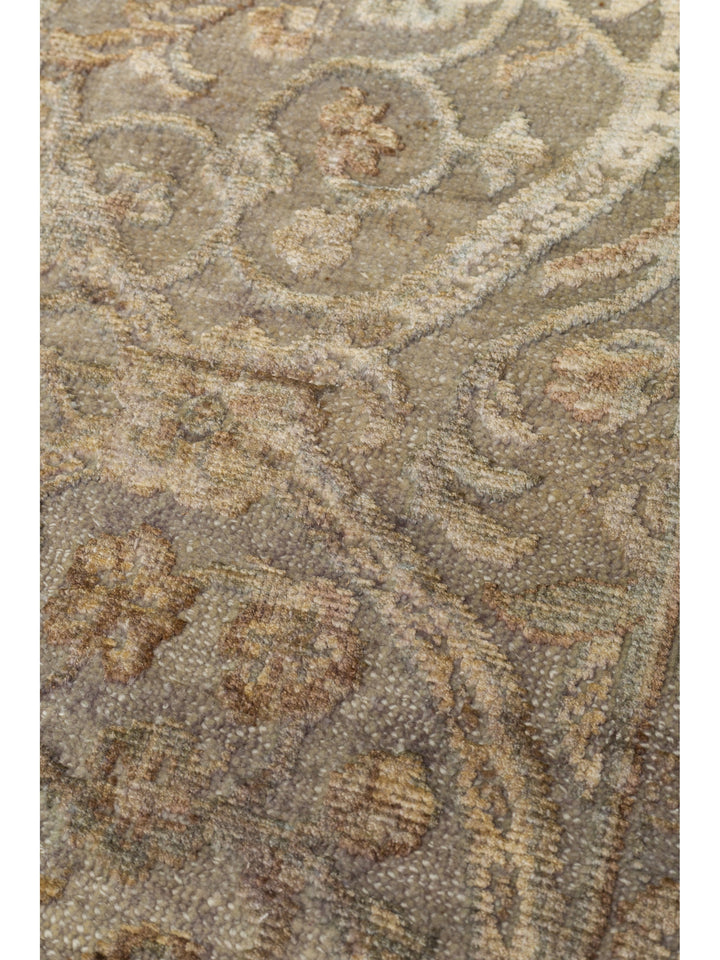 El dokuma Hindistan Jaipur halı Orta Gri 163x239 cm doku yakın çekim detay