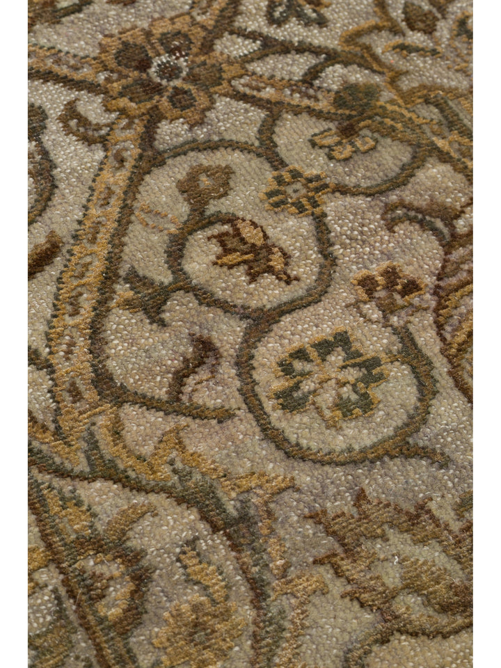 El dokuma Hindistan Jaipur halı Orta Gri 163x239 cm doku yakın çekim detay