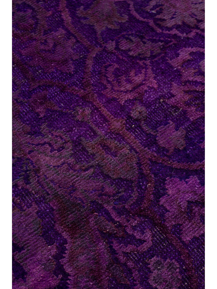 El dokuma Hindistan Jaipur halı Antik Mor 197x297 cm doku yakın çekim detay