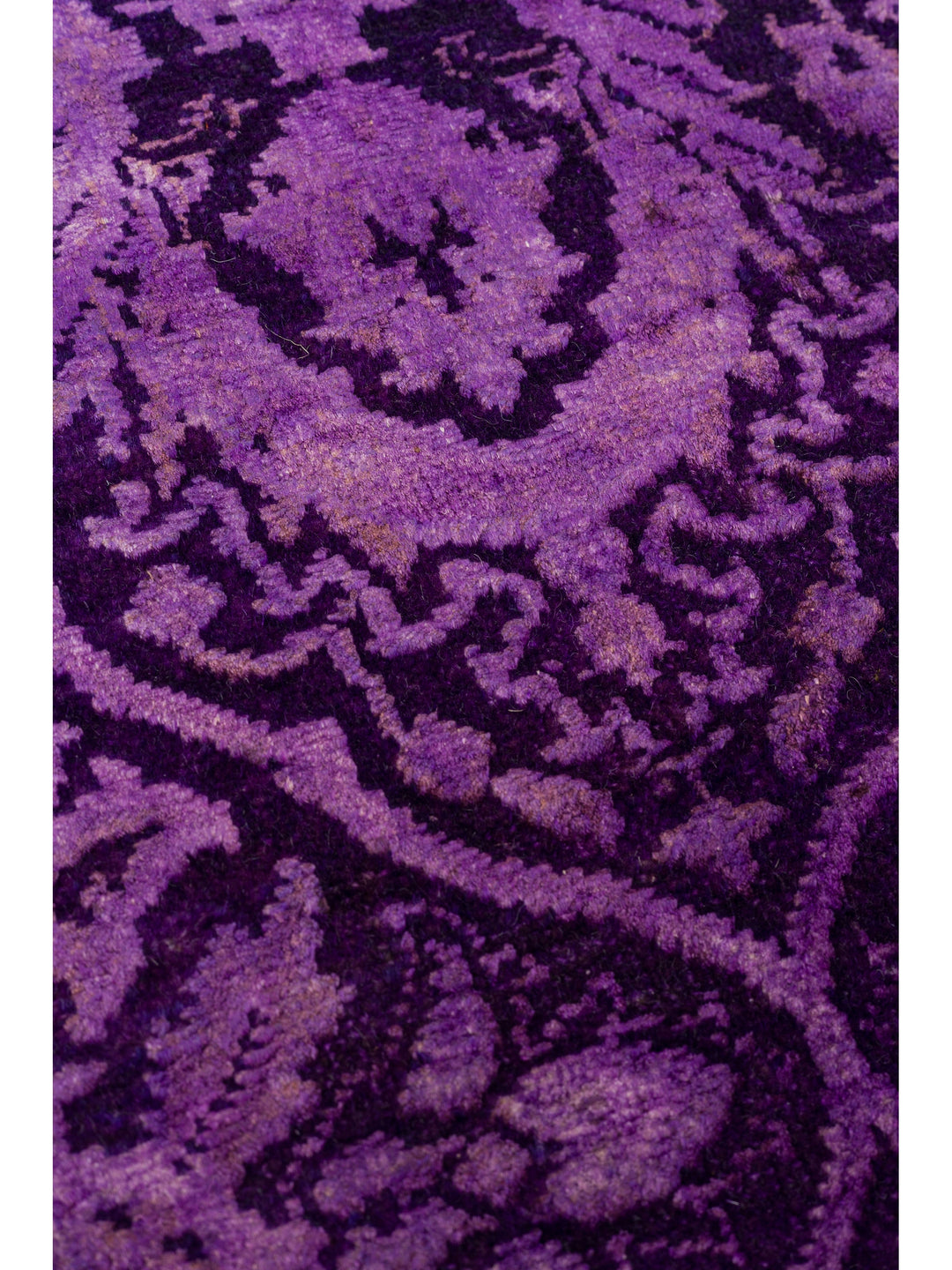 El dokuma Hindistan Jaipur halı Antik Mor 166x239 cm doku yakın çekim detay