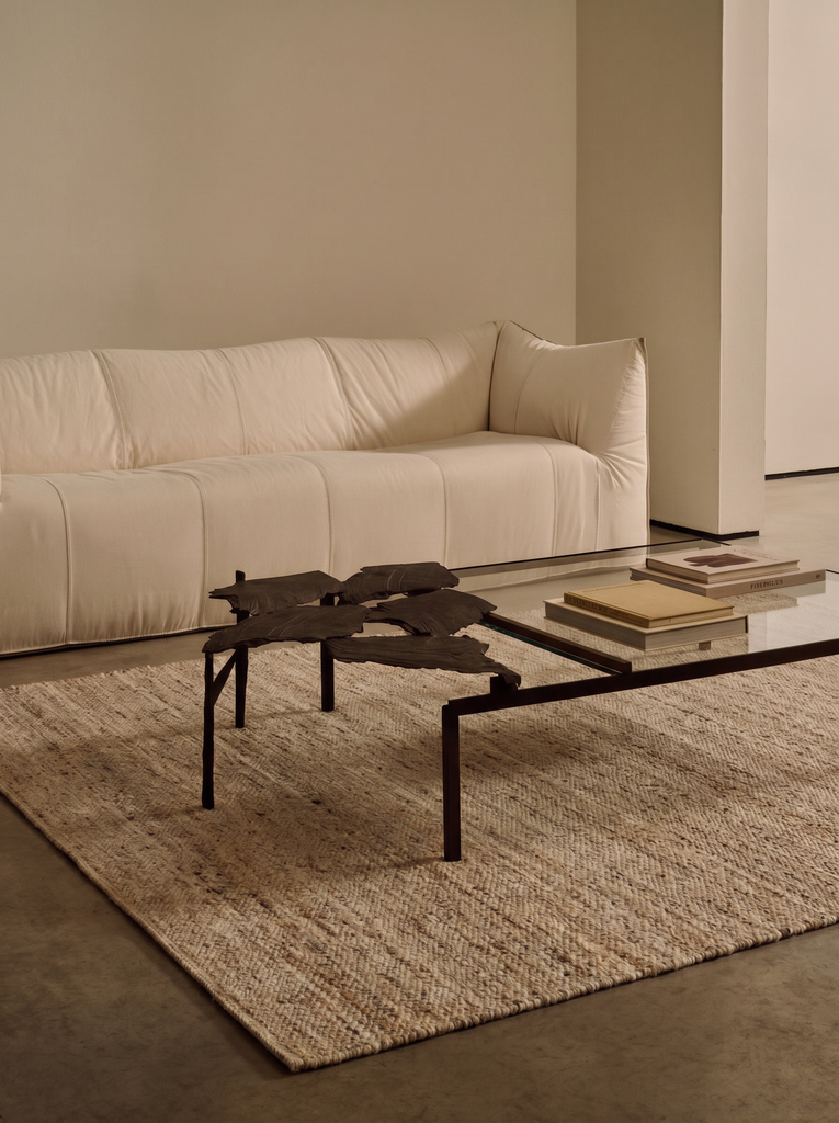 Jakarta Serie Woll-, Polyester- und Baumwollmischung handgeknüpfter Teppich BEIGE