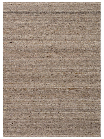 Jakarta Series Wool Polyester and Cotton Blend Handwoven Rug DARK STONE