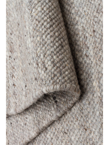 Tapis tissé à la main en mélange de laine, polyester et coton série Jakarta SILVER