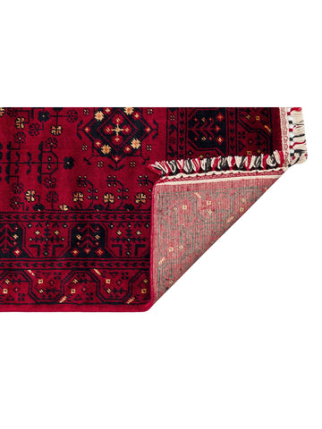 Kabil Afgan Desenli El Emeğiyle Özel Tezgahlarda Üretilen TENCEL™ Uşak Halısı 959 RED - Carpetdocia
