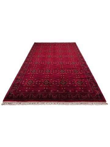 Kabil Afgan Desenli El Emeğiyle Özel Tezgahlarda Üretilen TENCEL™ Uşak Halısı 960 RED - Carpetdocia
